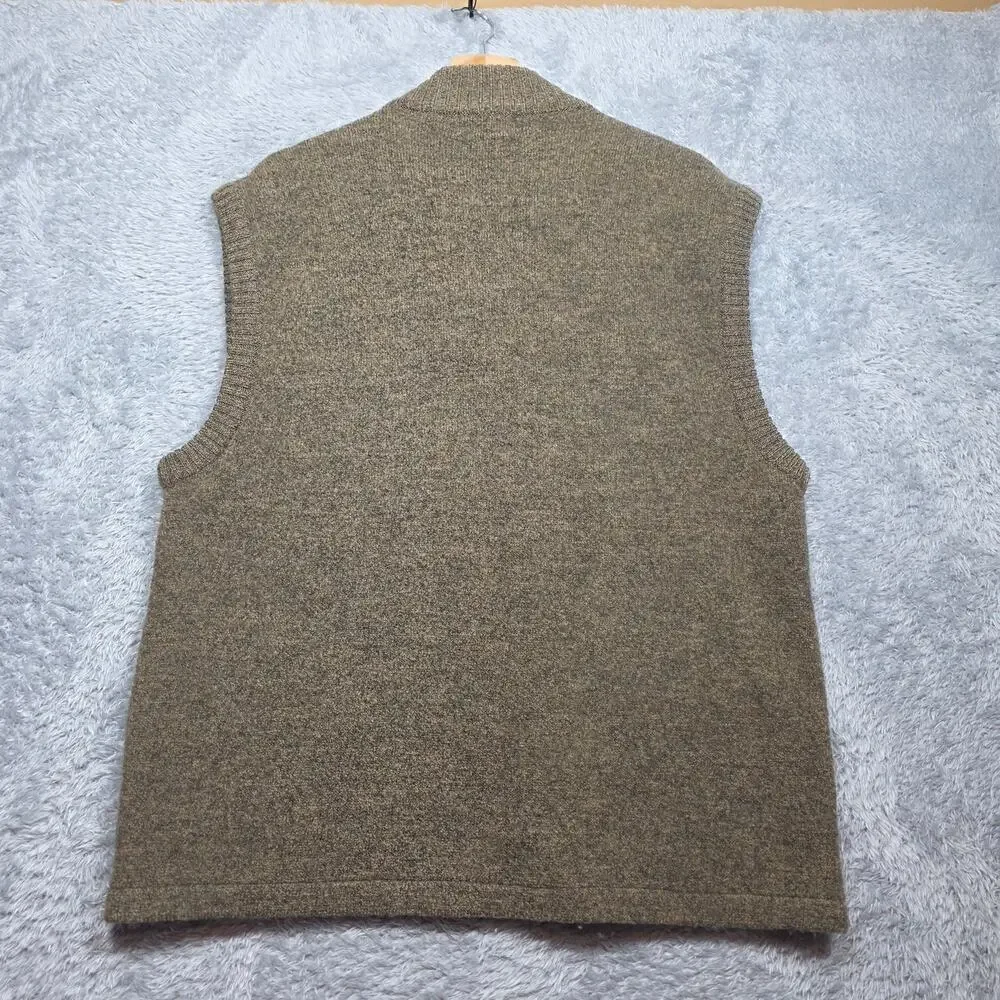 Woolrich Full Zip Wool Suede Quilted Trim Vest Size XL